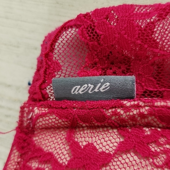 Aerie bright magenta Barbie pink lace front closure tback bra Size 32C - Picture 4 of 6